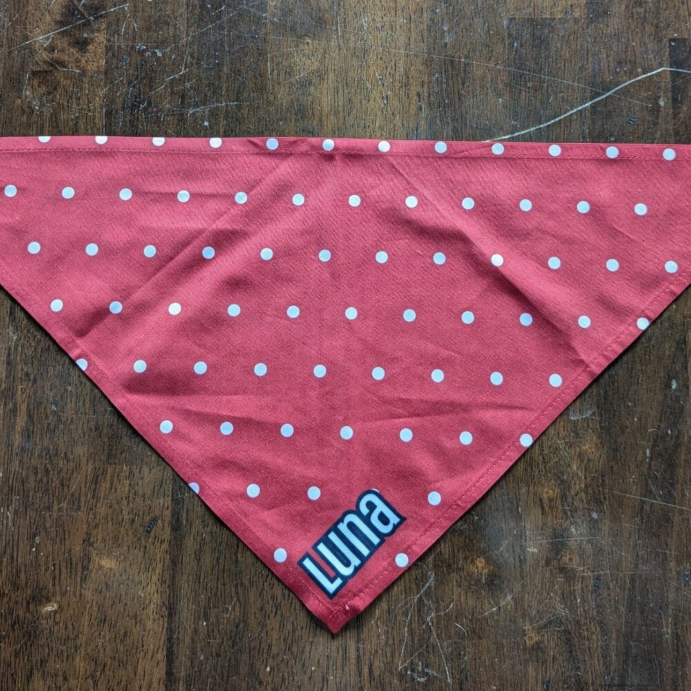 Frisco Red S Polka Dot Personalized Bandana - Luna